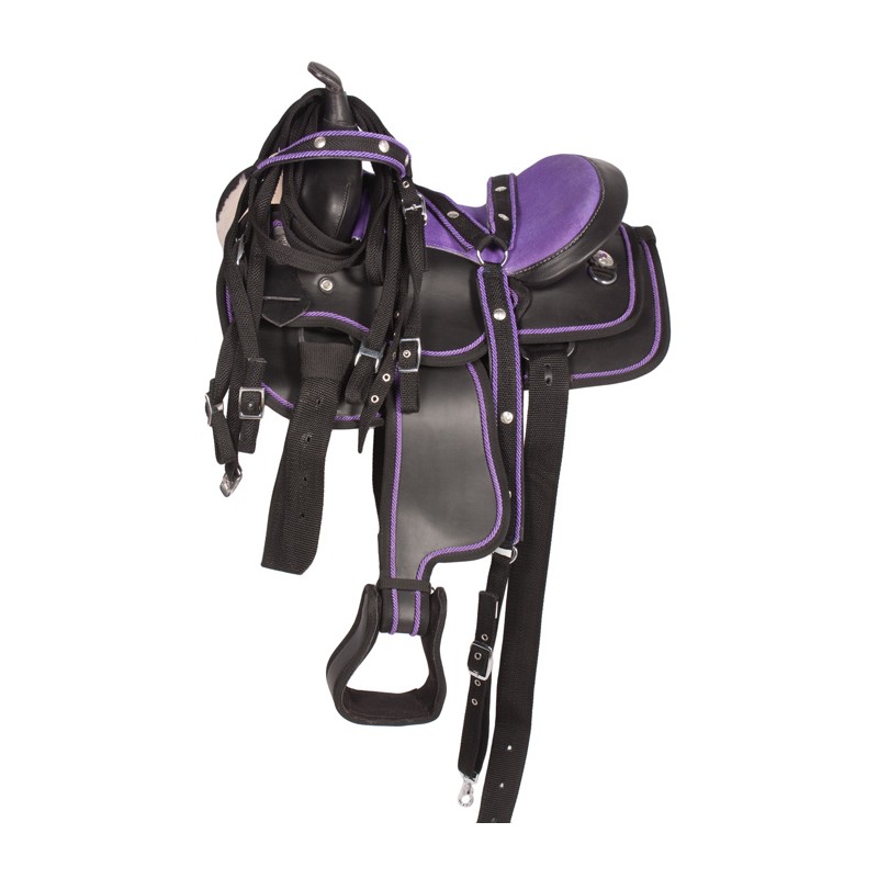 12 Western Purple Synthetic Pony Kids Youth Saddle