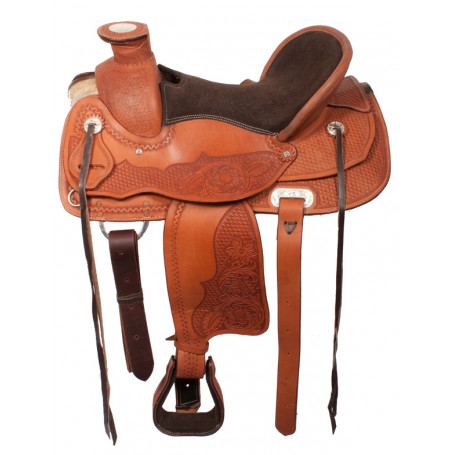 Custom Western Ranch Leather Horse Saddle 16