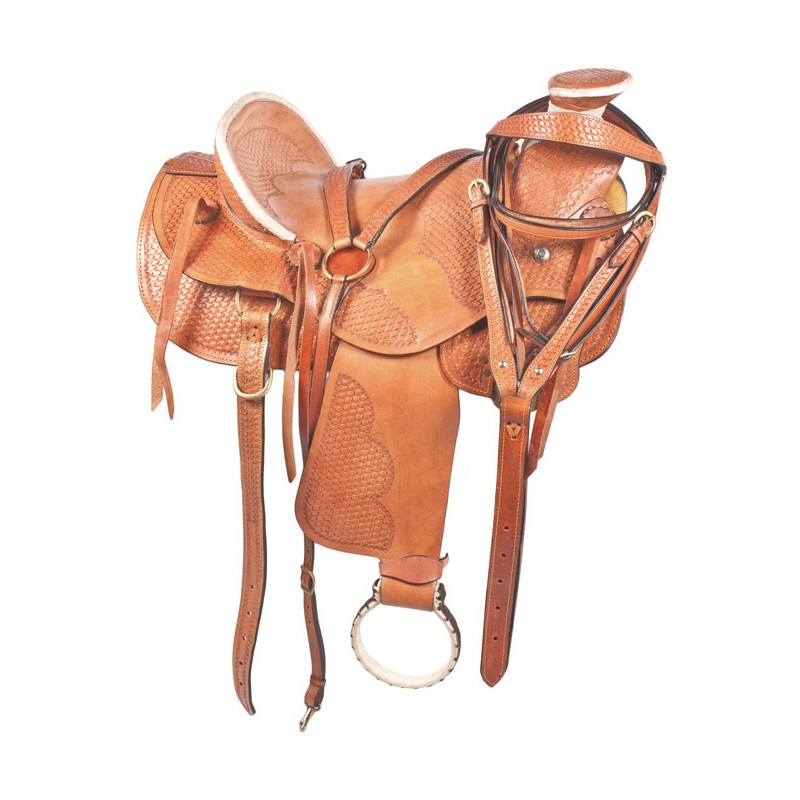 Custom Western Ranch Leather Horse Saddle 16
