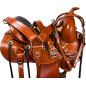 New Premium Brown Leather Western Treeless Horse Saddle 16
