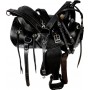 Premium Black Leather Western Treeless Horse Saddle 15 16