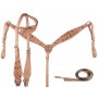 Leather One Ear Headstall Reins Breast Collar Tack Set