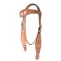 Hand Carved Studded Cross Headstall Breast Collar Tack  Set