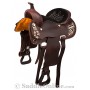 Brown Zebra Western Pleasure Leather Horse Saddle 16