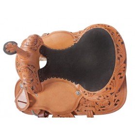 Hand Carved Premium Leather Barrel Racing Saddle with Hand Paint