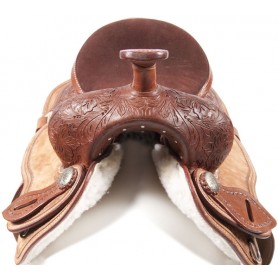 Premium Leather Rough Out Ranch Trail Saddle 15