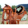 Ostrich Seat Leather Barrel Racing Western Saddle 15 16