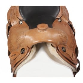 Leather Comfortable Western Pleasure Trail Saddle 16 18