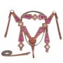 Leather Hot Pink Hair On Hide Zebra Headstall Breast Collar Tack