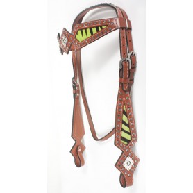 Western Horse Tack Show Bling Green Headstall Breast Collar