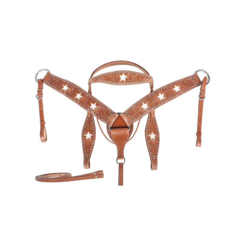 Texas Star Western Horse Tack Bling Show Headstall Breast Collar