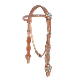 For Sale Show Teal Bling Silver Headstall Breast Collar Tack