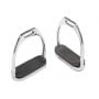 Classic English Riding Stirrup Irons with Black Rubber Pads