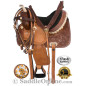 Crystal  Carved Brown Barrel Racing Horse Saddle 15 16