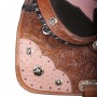 Pink Ostrich Leather Barrel Western Saddle Tack 16