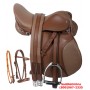 Premium 16 18 Tan English Horse Leather Saddle Tack