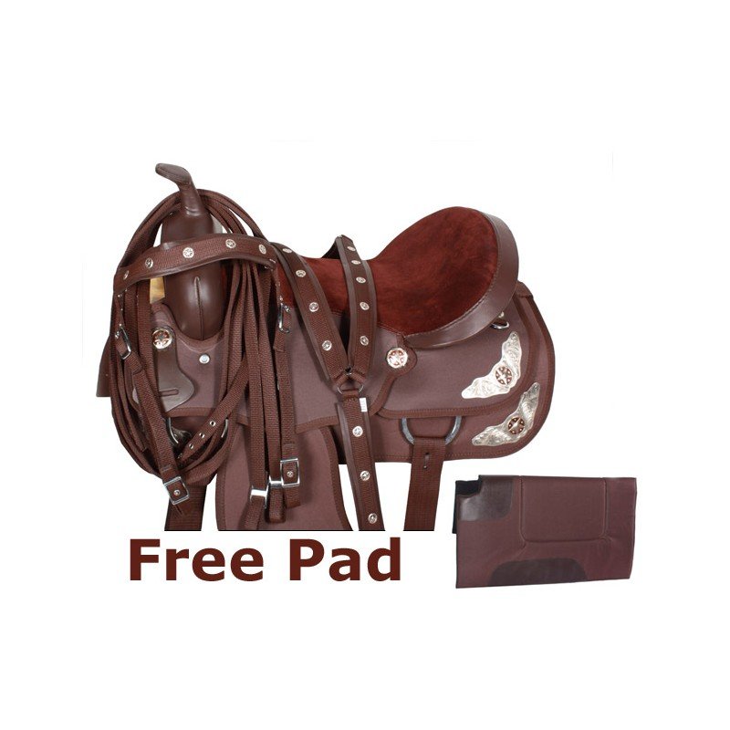 Synthetic Brown Texas Star Show Horse Saddle Tack Pad 15